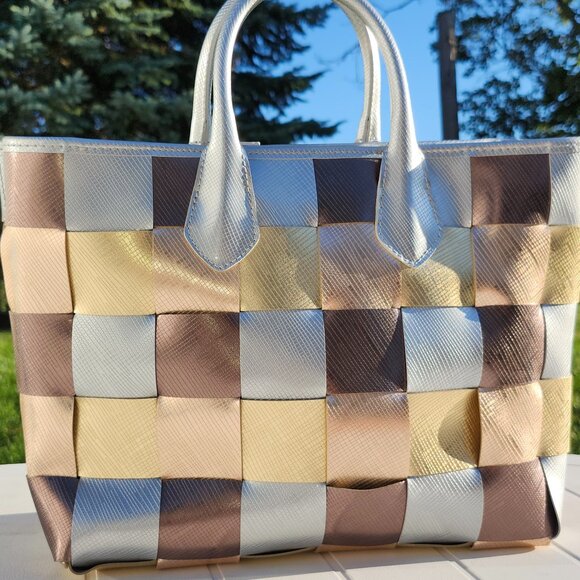 STUNNING GUM GIANNI CHIARINI DESIGN Metallic Woven Handbag Purse BNWT Italy - Picture 11 of 11